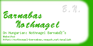 barnabas nothnagel business card